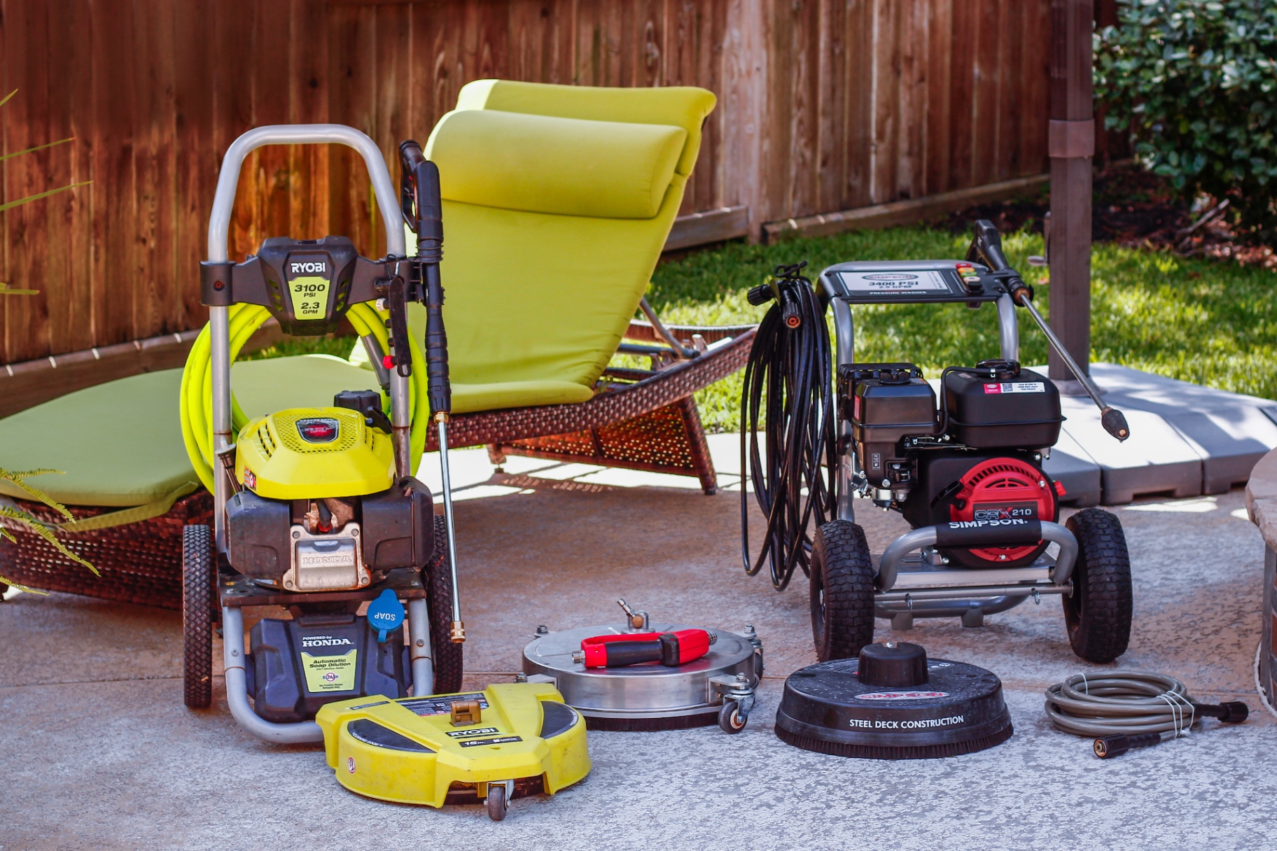 Power washing in action
