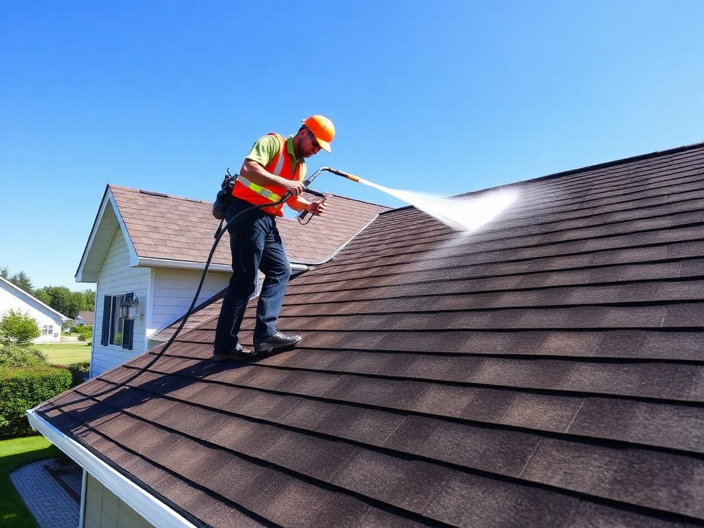 Soft Wash Roof Cleaning service by Rose Power Washing